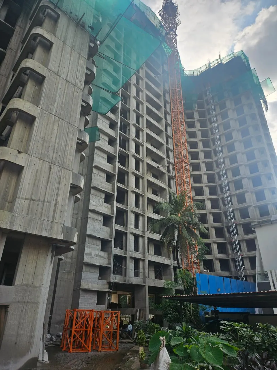 Completed residential towers cast with aluminium formwork